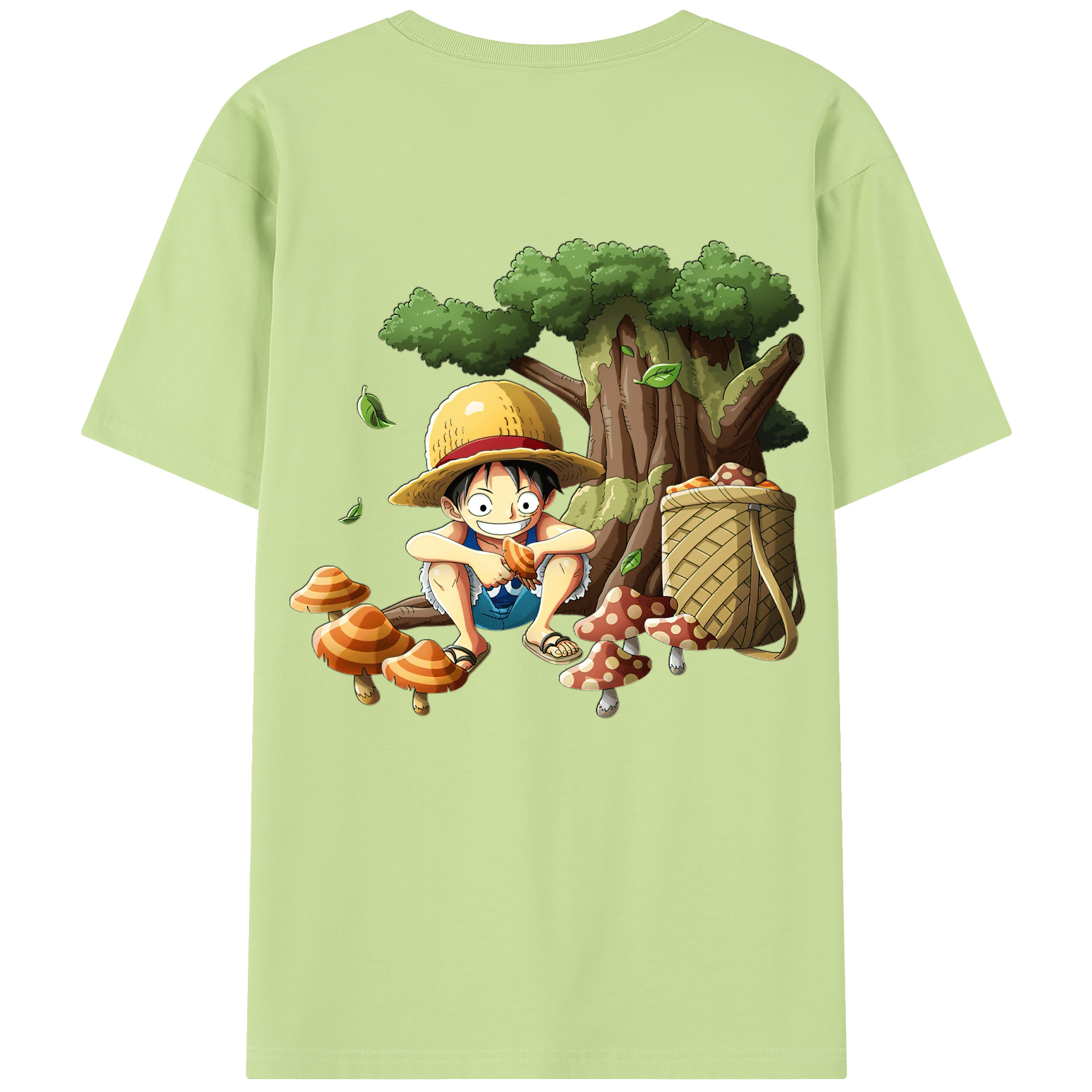 ワンピース モンキー・D・ルフィ ONE PIECE Monkey D. Luffy 綿100％半袖Tシャツ（背面プリント）